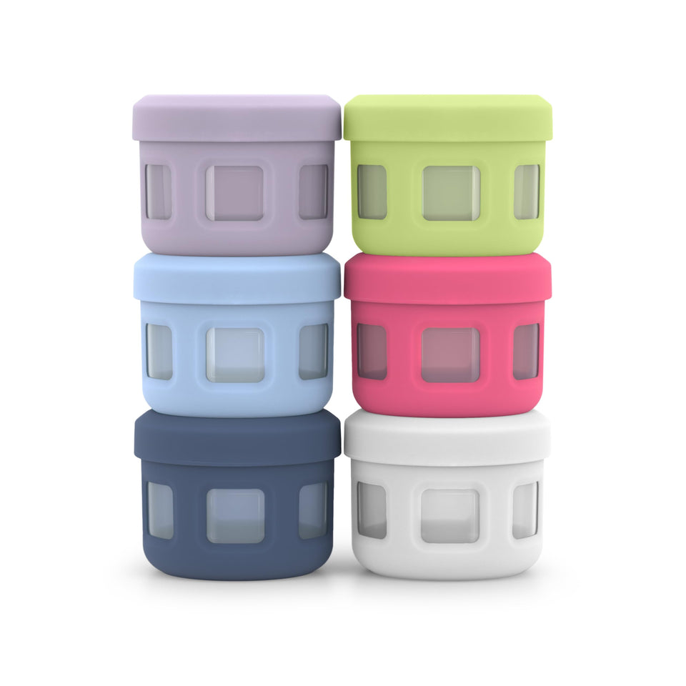 Ello 4oz condiment container with screw-on lid for leak-free transport