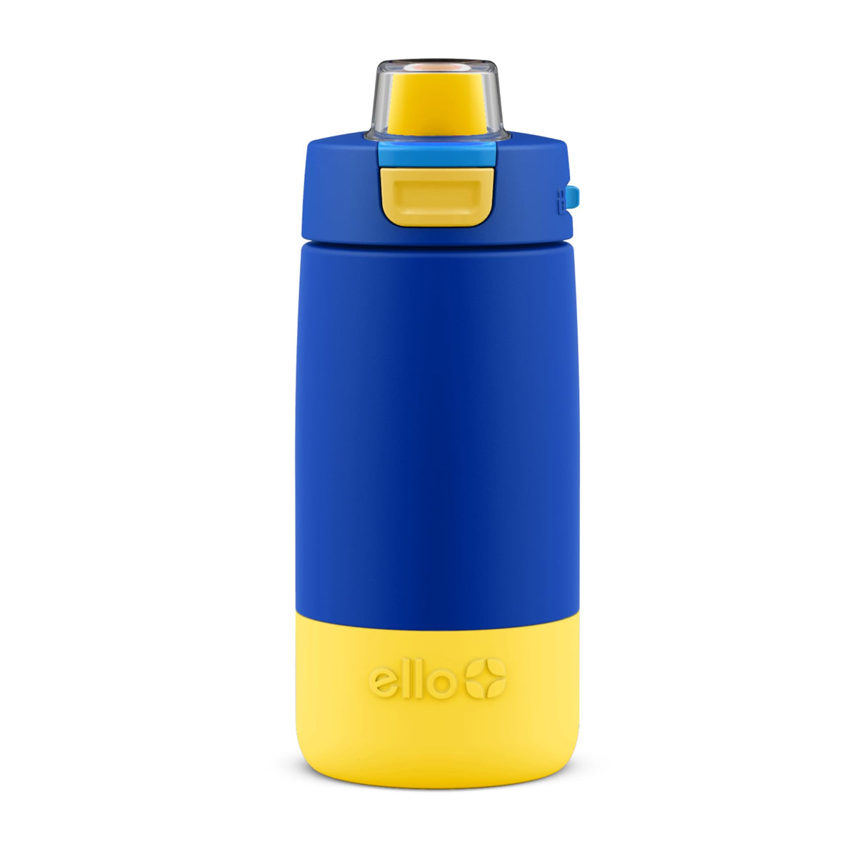 Ello Colby 12oz bottle side view shows durable stainless steel for school days