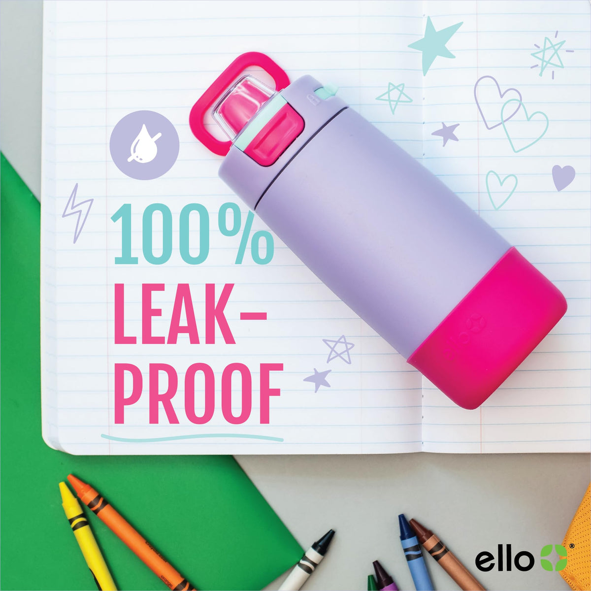Ello Colby leak-proof lid for reliable on-the-go hydration