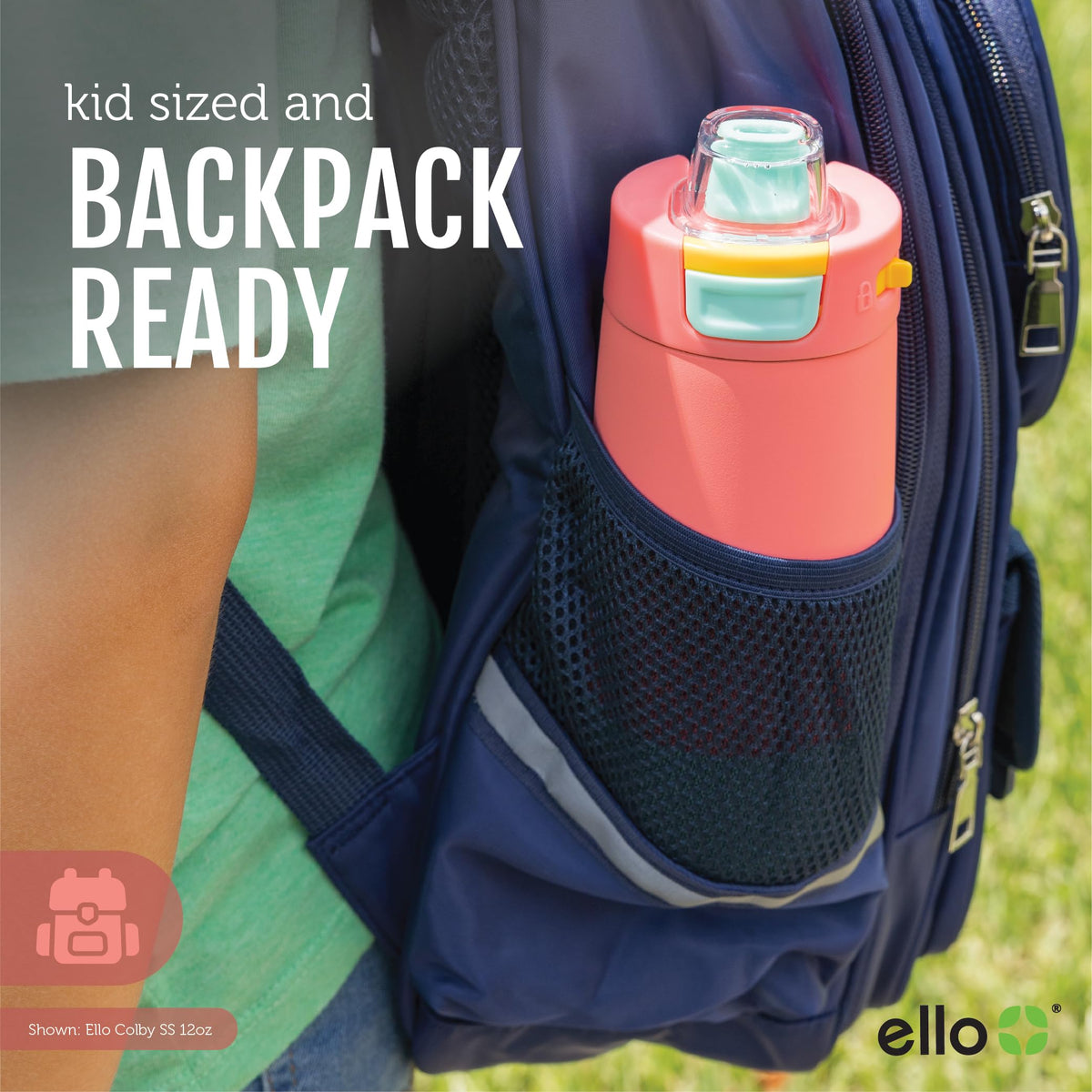 Ello Colby cup-holder-friendly base fits most car cup holders.