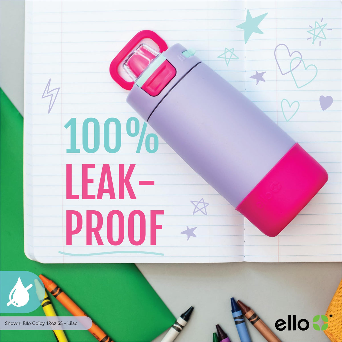 Ello Colby frosted petal finish adds playful color and durability.