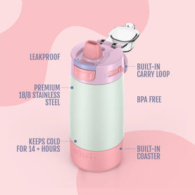 Ello Colby leak-proof locking lid enables one-handed use with minimal spills.