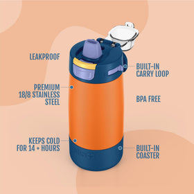 Ello Colby leak-proof lid secures spills while kids carry it