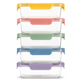 Ello Color Lock 10pc meal prep set shown in overview for organized weekly meals