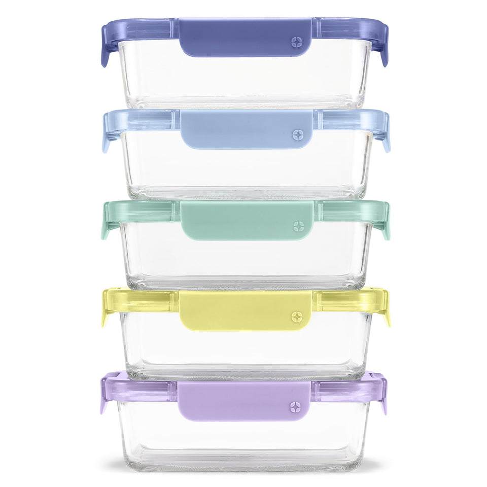 Ello Color Lock 3.4 cup container with clear glass for easy portion checks.