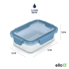Ello Color Lock BPA free lids image highlights freezer safe, secure sealing for fresh meals