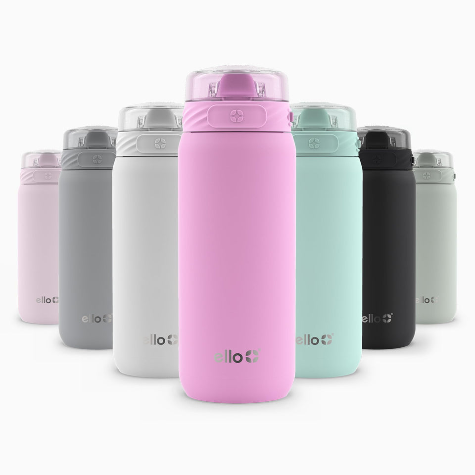 Ello Cooper 18oz kids bottle in bubblegum color for durable on-the-go hydration
