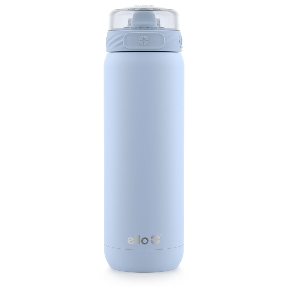 Ello Cooper 32oz bottle front view with Halogen Blue powder coat for daily use