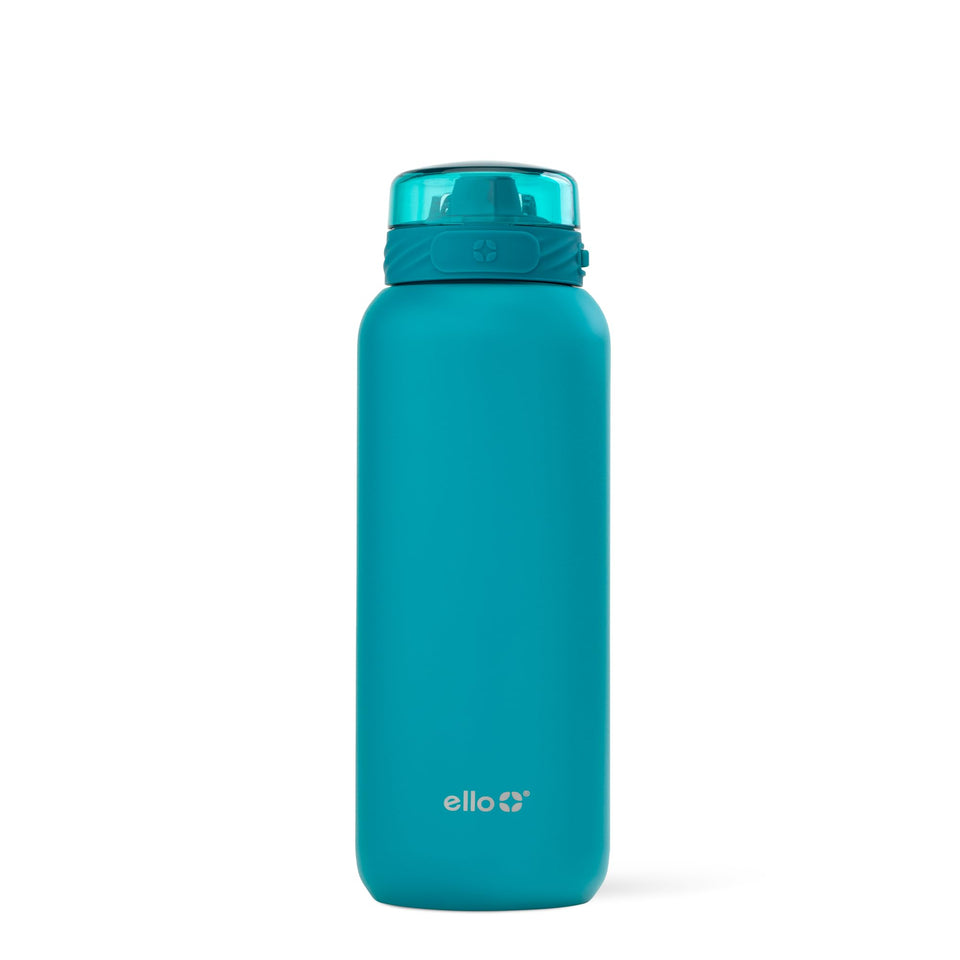 Ello Cooper 32oz stainless steel bottle with double-wall insulation for cold drinks on the go.