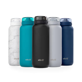 Ello Cooper 40oz bottle front view highlights rugged stainless steel and a durable powder-coated finish.