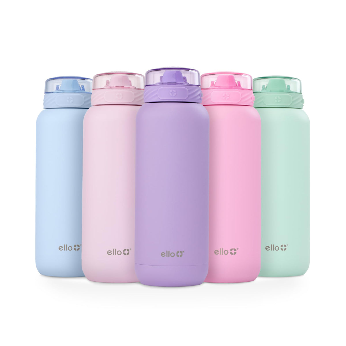 Ello Cooper 40oz bottle front view shows bold lilac color and large capacity for all-day hydration.