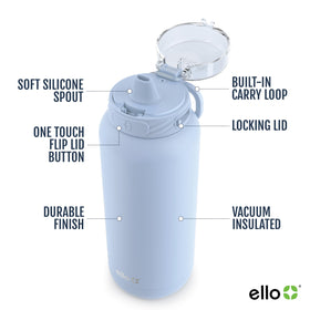 Ello Cooper soft-spout bottle enables smooth, controlled sipping.