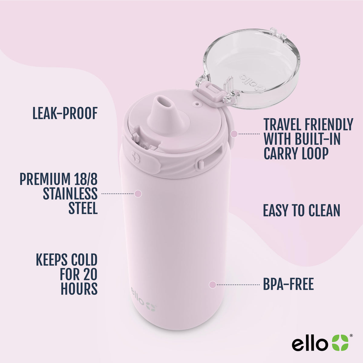 Ello Cooper bottle with carry handle for easy transport
