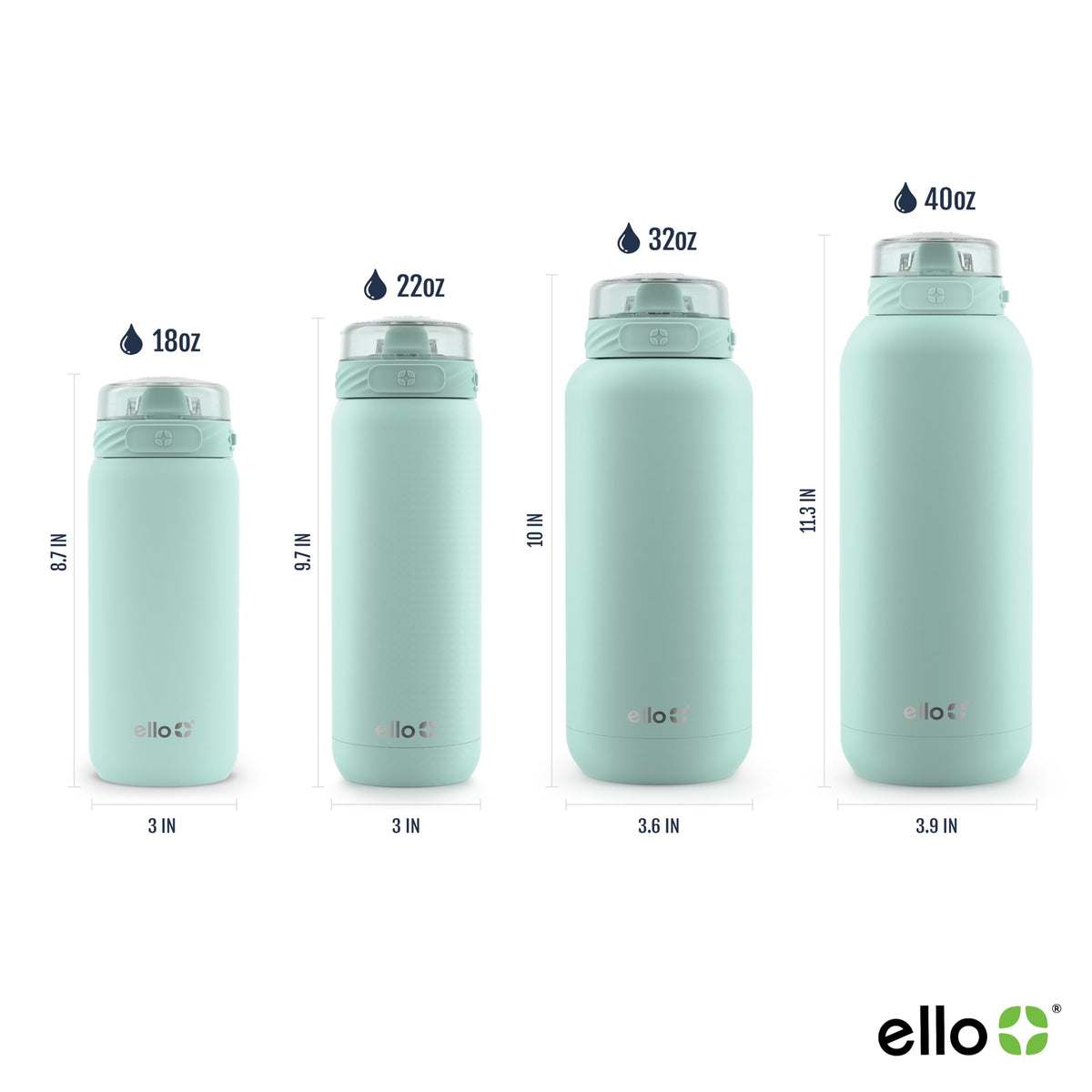 Ello Cooper bottle carry loop for hands-free transport.