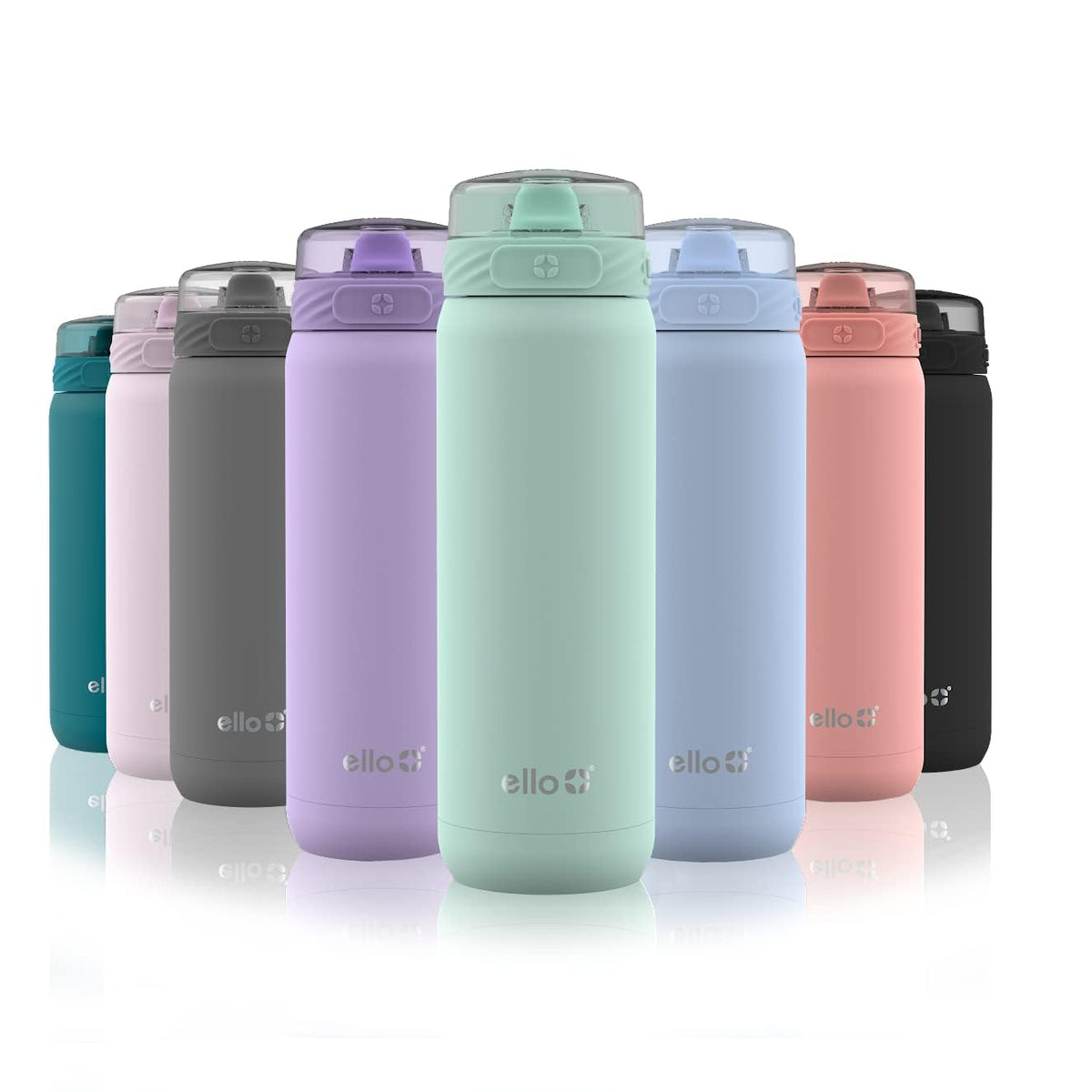Ello Cooper bottle front view with powder-coated finish for everyday durability
