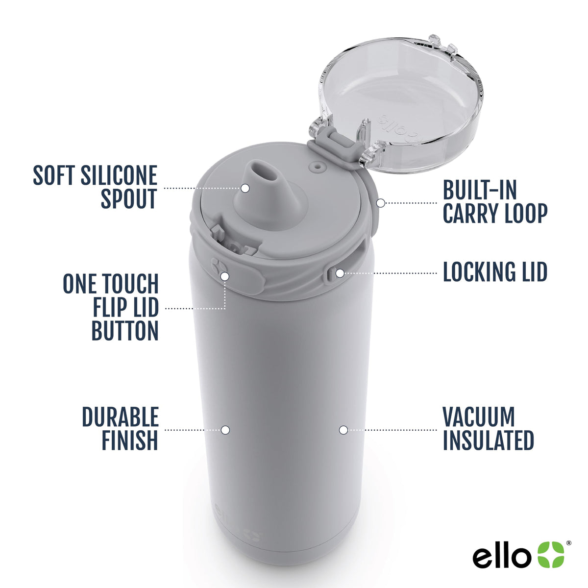 Ello Cooper soft silicone straw for easy sipping on the go