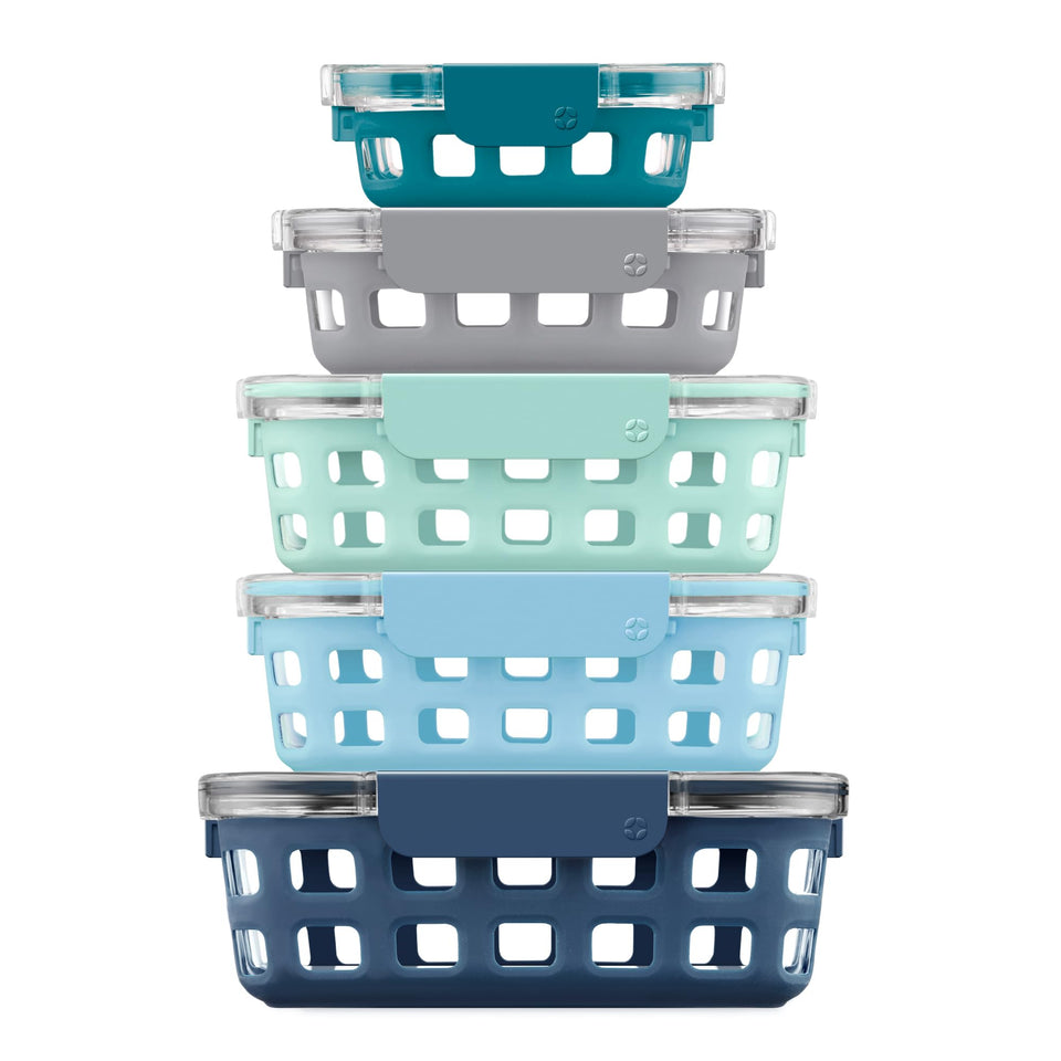 Ello Duraglass 1 cup container with leak-proof lid for on-the-go meals