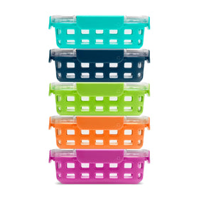 Ello Duraglass 3.4 cup container front view with clear glass for easy content identification.