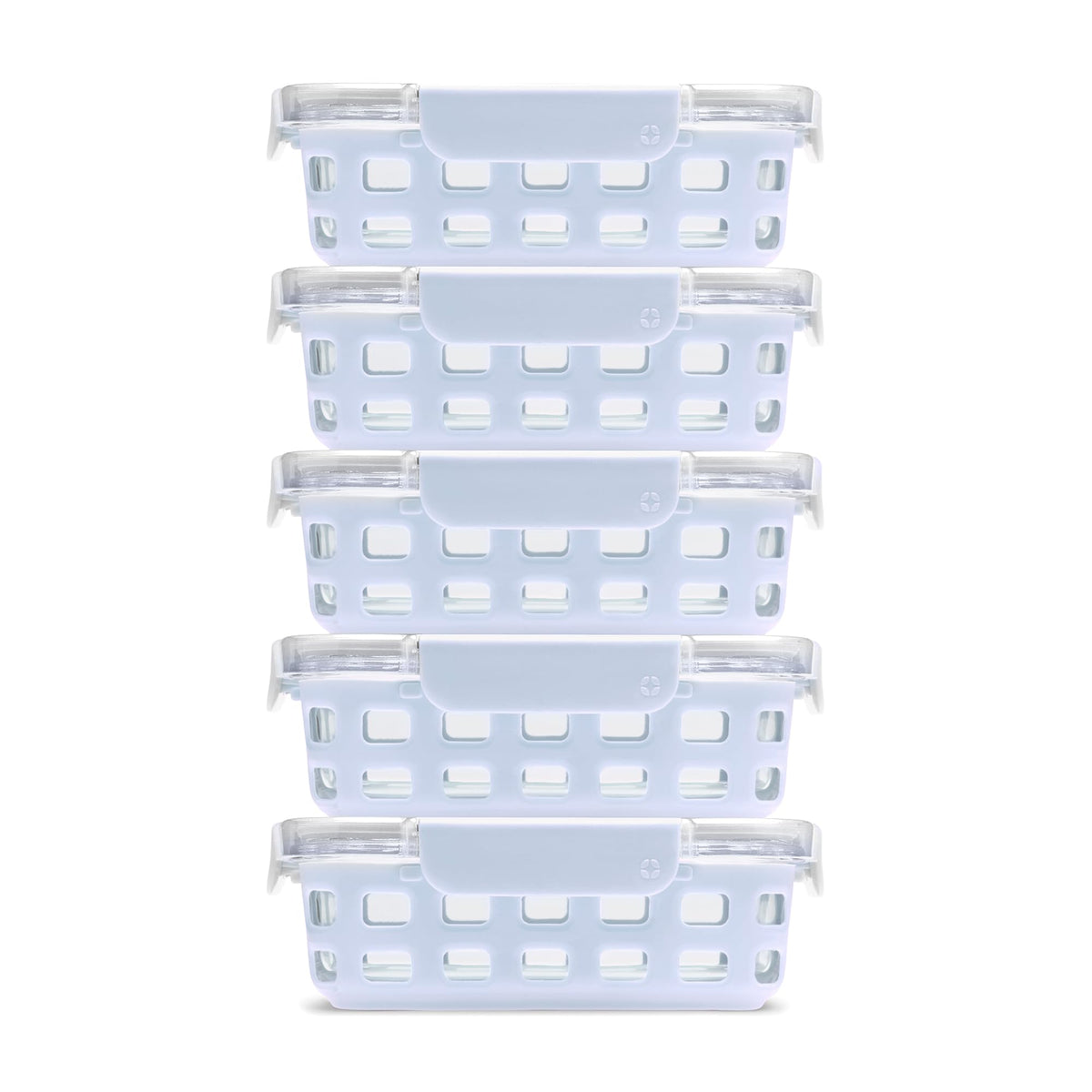 Ello Duraglass 3.4 cup container with silicone sleeve shows contents clearly and freshness