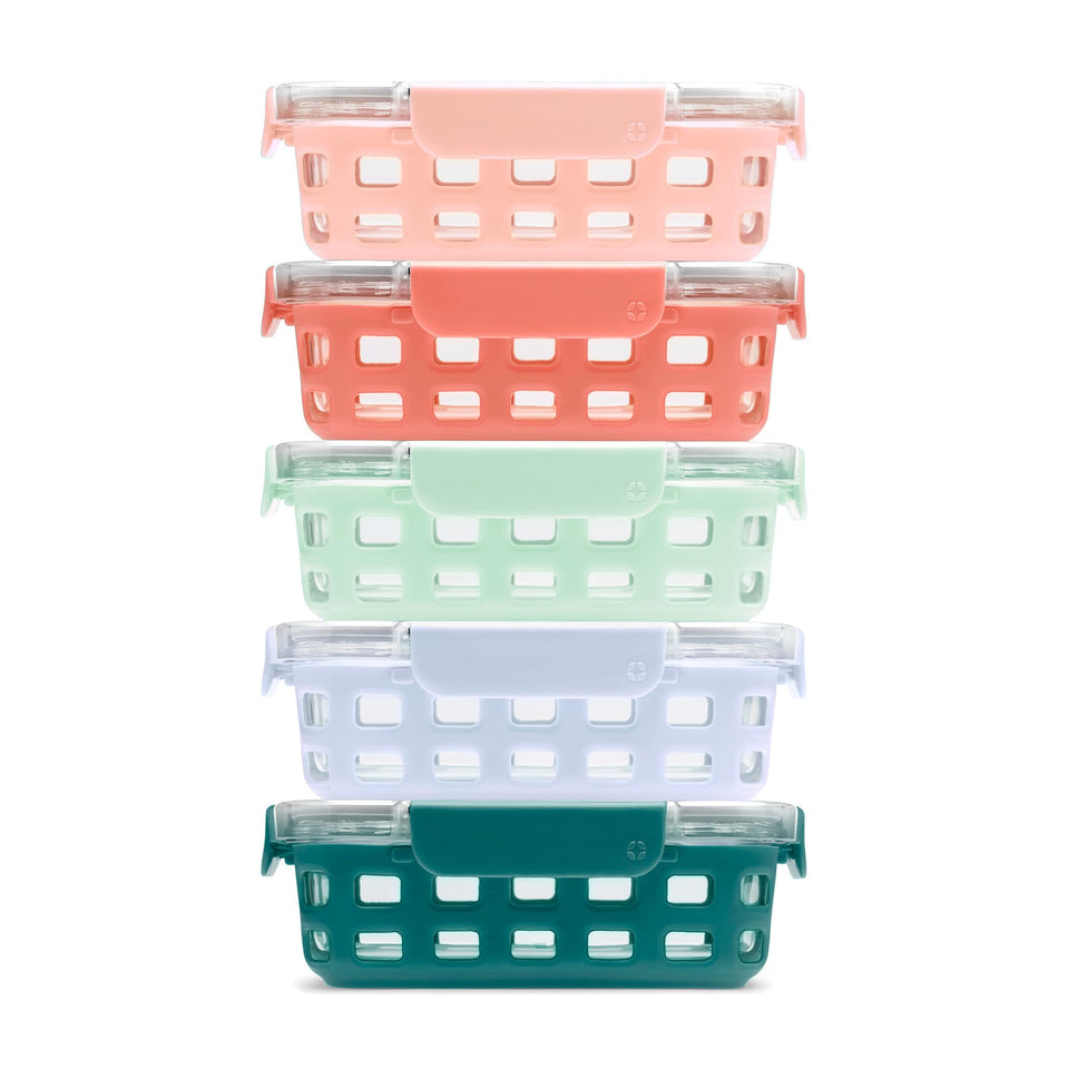 Ello Duraglass 3.4-cup container with leak-proof lid for fresh meals.