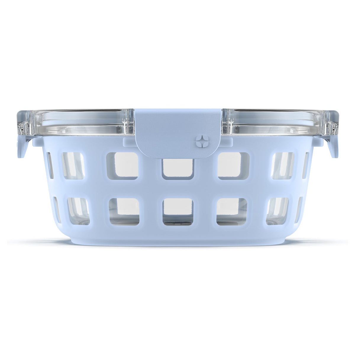 Ello Duraglass 4-cup container with silicone sleeve for durable meal prep.