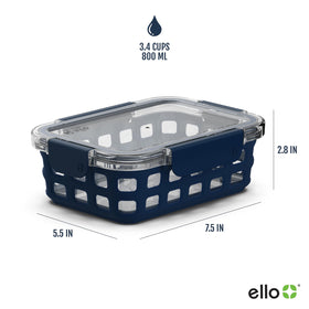 Ello Duraglass BPA-free lid provides airtight seal for freshness.