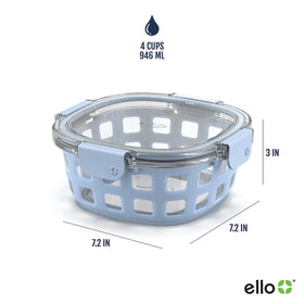 Clear-lid view of contents in Ello Duraglass container.