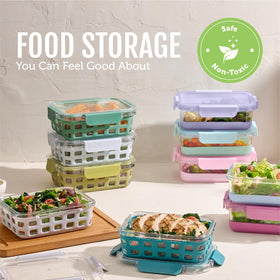 Ello Duraglass freezer-safe container ready for batch-prep storage.