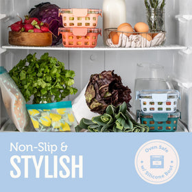 Ello Duraglass freezer-safe storage with secure lid seal