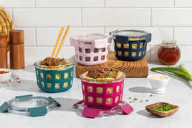 Duraglass leak-proof lids seal tightly to prevent spills during transport.