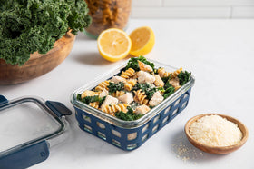 Ello Duraglass leak-proof BPA-free lids help seal contents after reheating