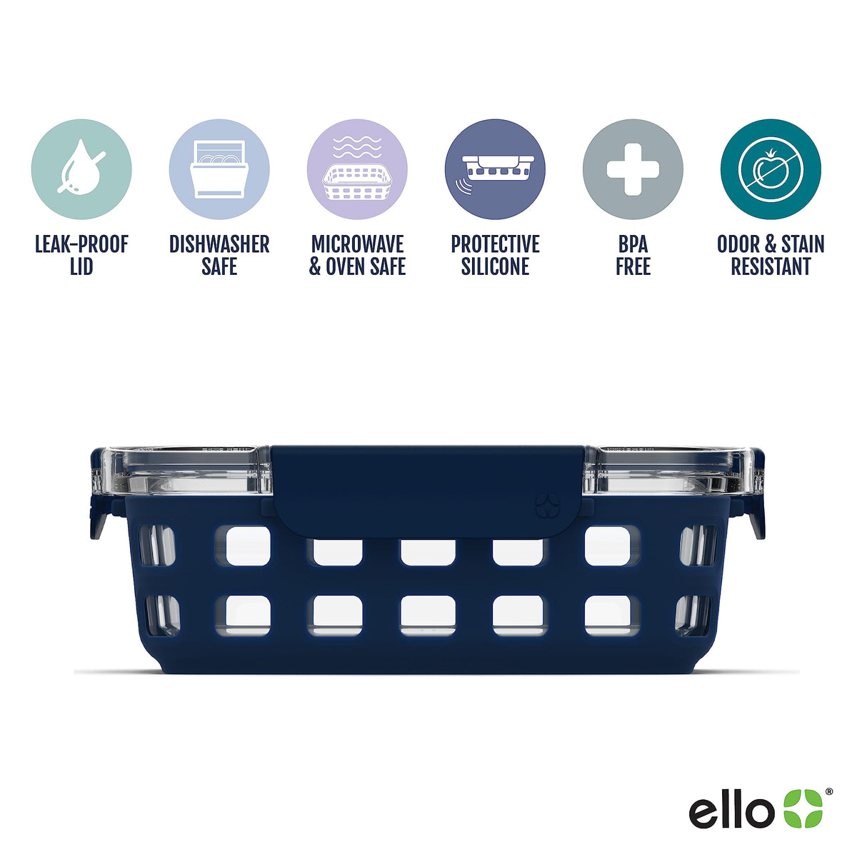 Ello Duraglass silicone sleeve protects glass against chips and drops.