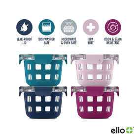 Ello Duraglass silicone sleeve protects the container and adds grip during handling.
