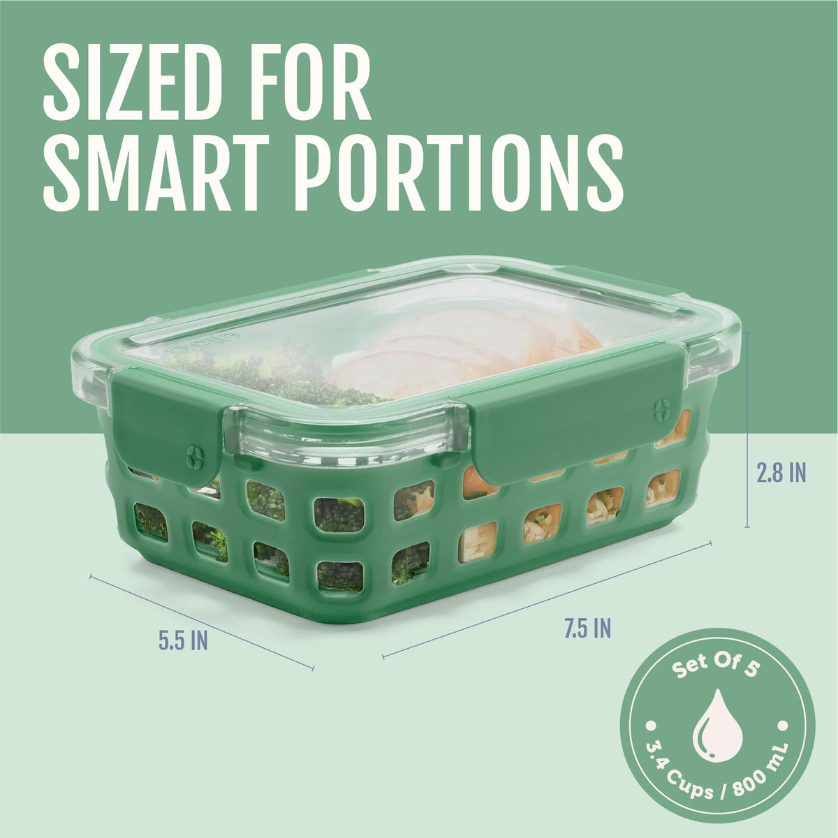 Ello Duraglass top-rack dishwasher safe for easy cleanup.