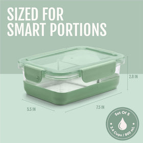 Ello Duraglass two-compartment design ideal for balanced meals on the go