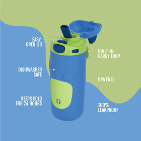 Ello Ellies 12oz vacuum-insulated bottle keeps drinks cold