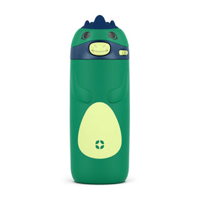Ello Ellies 12oz bottle front view; kid-friendly dinosaur design boosts daily hydration.
