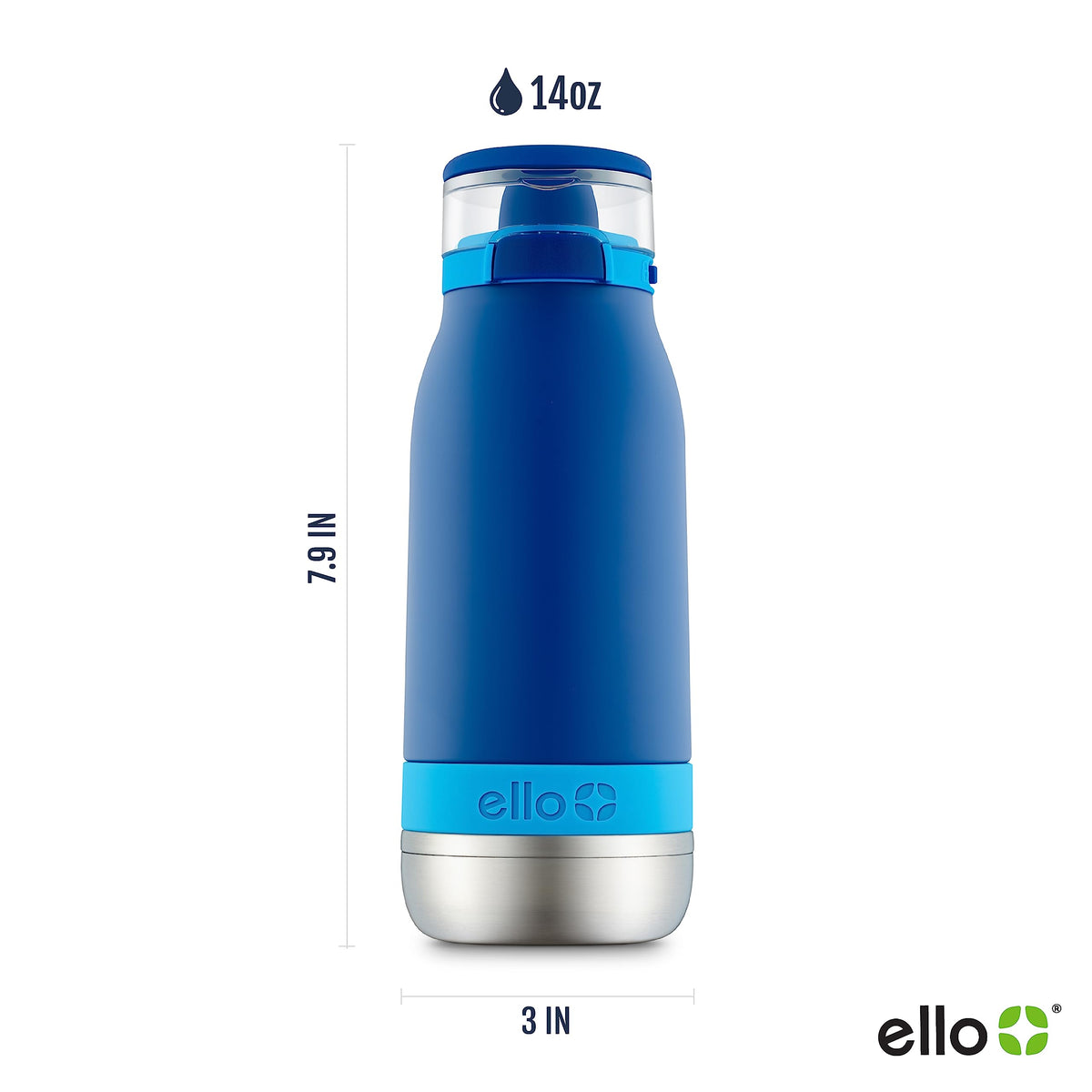 Ello Emma bottle built-in carry loop for easy on-the-go hydration.