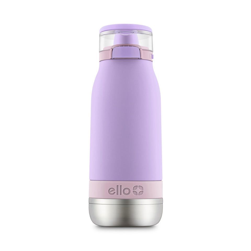Ello Emma 14oz bottle with locking lid for leak-proof on-the-go hydration.