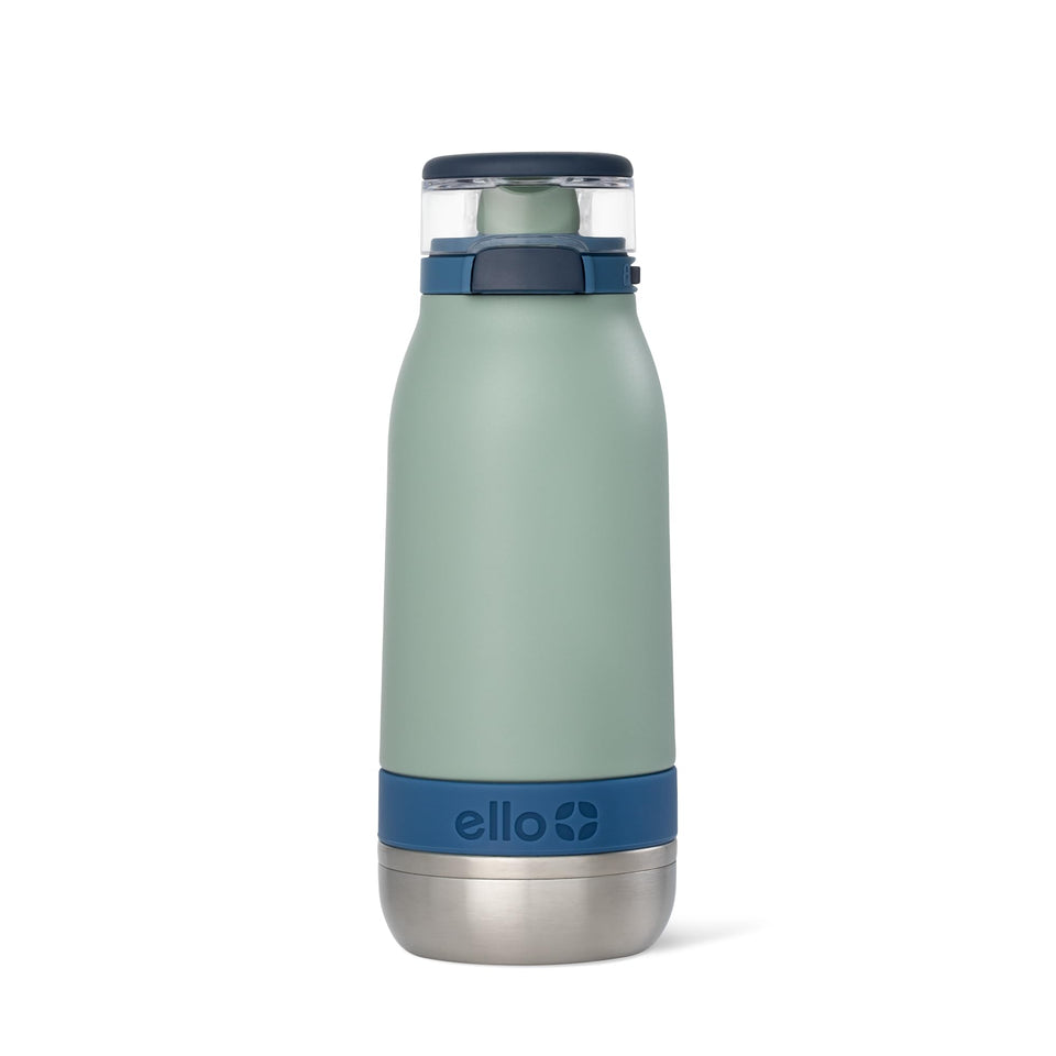 Ello Emma 14oz Seaside bottle front view showing insulated body and color