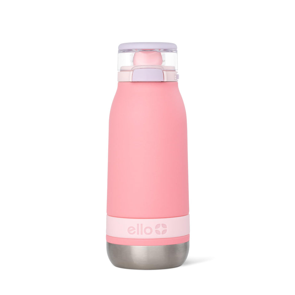 Ello Emma 14oz bottle with straw promotes quick sipping on the go.