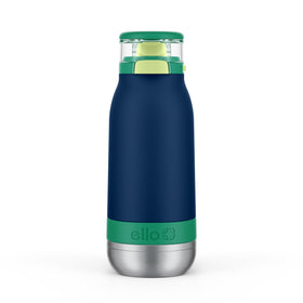 Ello Emma 14oz bottle front view showing durable stainless steel for school use.