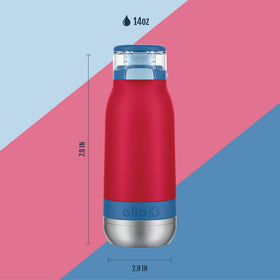 Ello Emma lid features leak-proof locking and hidden straw for one-handed use.