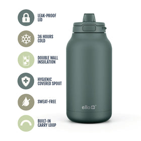 Ello Hydra insulated double-wall keeps drinks cold for long workouts and outings.