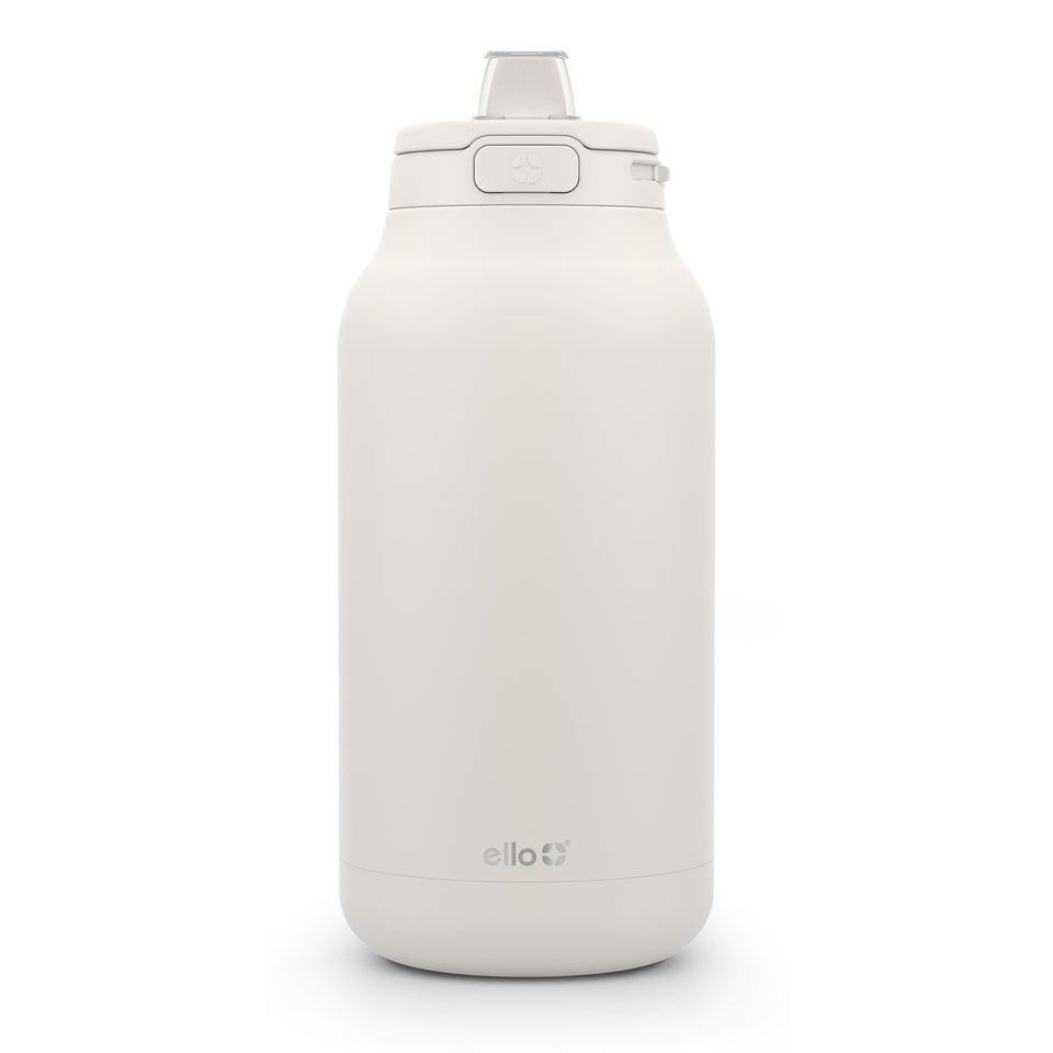 Ello Hydra 64oz water bottle lid keeps drink covered and clean.