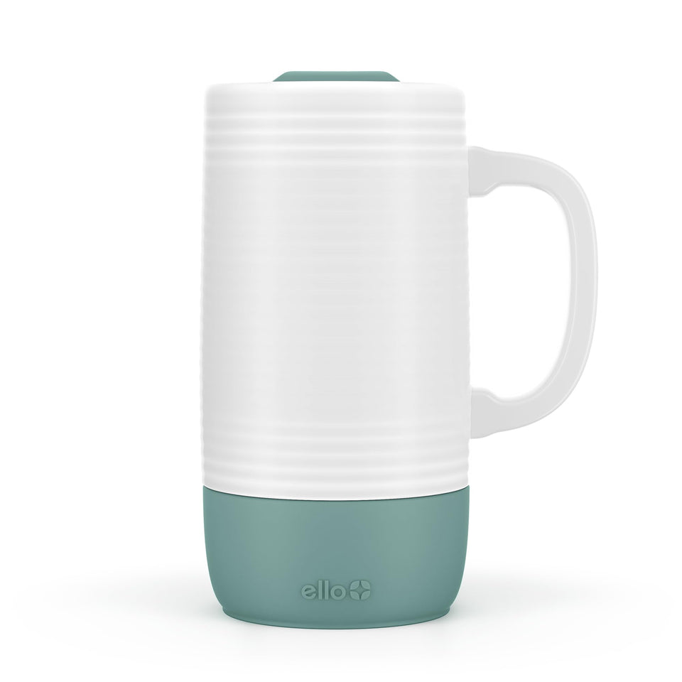 Ello Jane 18oz ceramic mug with alligator finish and travel-ready handle