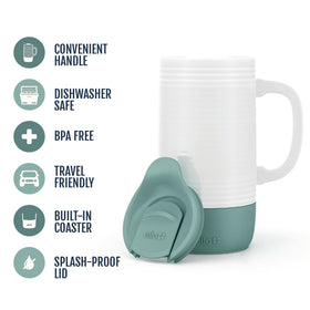 Ello Jane built-in silicone coaster protects surfaces while you sip
