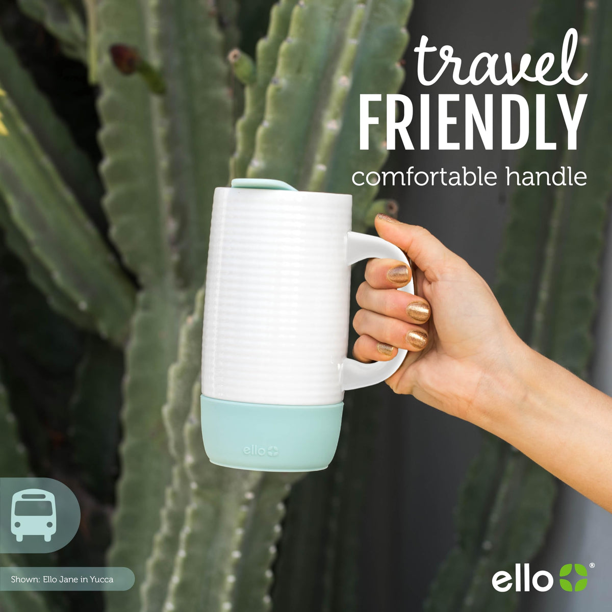 Ello Jane ergonomic side handle ensures secure grip on the move.