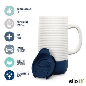Ello Jane splash-resistant slider lid keeps drinks secure during commutes.