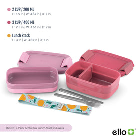 Ello lunch stack locking lids prevent spills during transport
